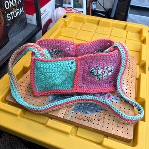 Colorful Crochet Crossbody Bag